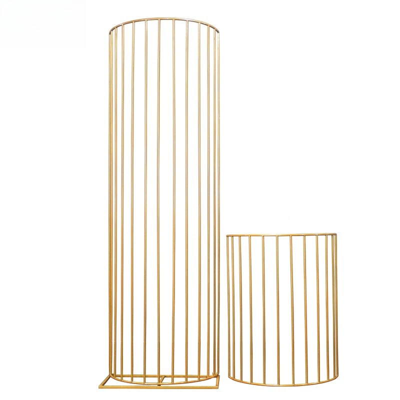 

Screen wedding props scene ornament, stage background decoration arc wrought iron semi-circular arch gold