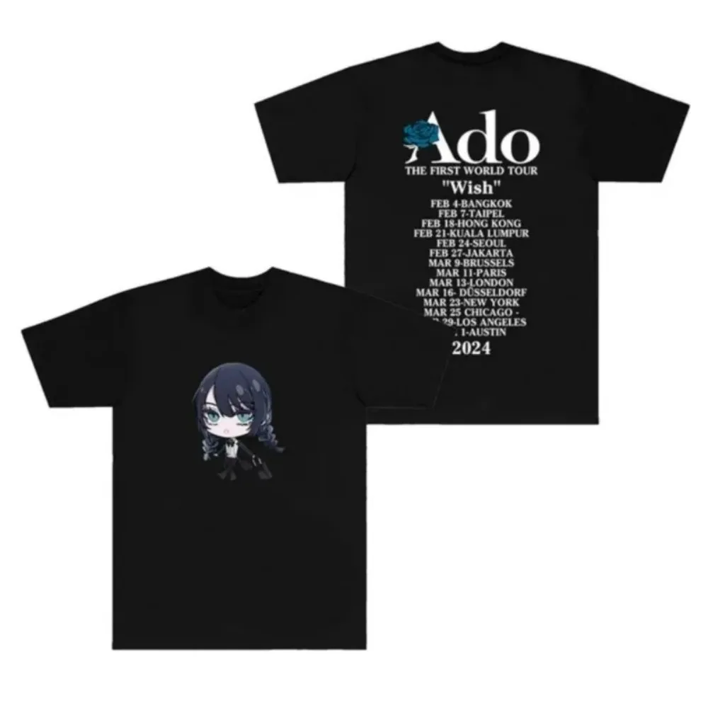 

Ado Wish Merch T-Shirt World Tour Logo Unisex For Women/Men Unisex Summer Casuals Short Sleeve Tshirt Streetwear