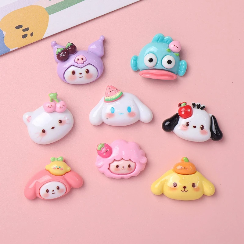 10 Pcs New Kawaii Cartoon Kitten, Puppy, Rabbit Resin Flat Back Scrapbook Figurine DIY Bow Decor Accessories Crafts