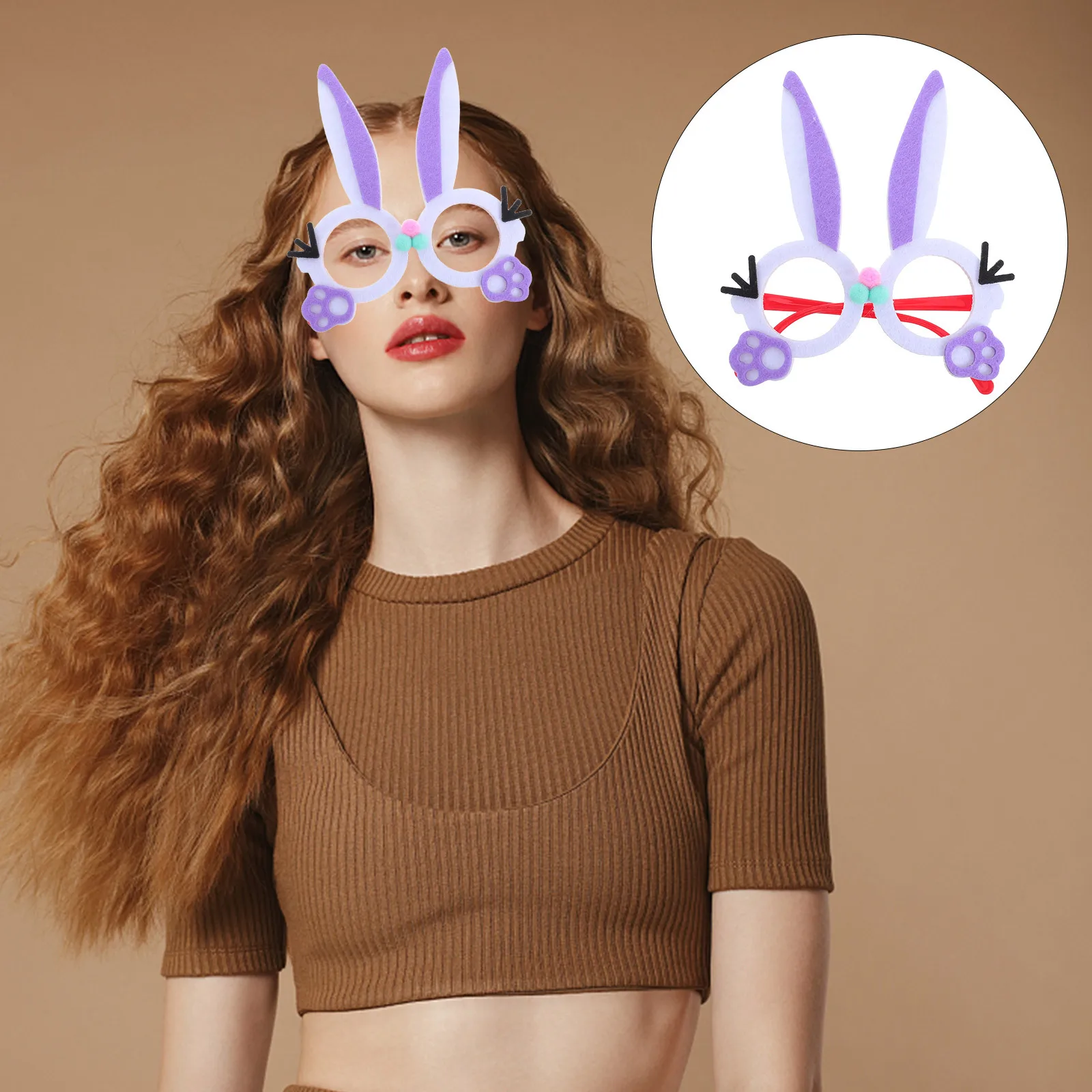 

Easter Bunny Glasses Rabbit Eyewear Cute Photo Props Birthday Party Supplies Cartoon Fun Wedding Accessories Lightweight