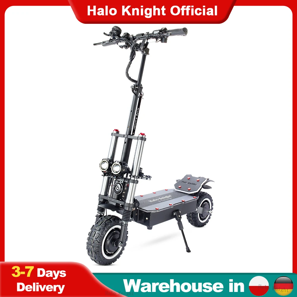 Halo Knight T107Pro 6000W 95KM/H Fast Speed Dual Motor Electric Scooter 60V38.4Ah Battery 80KM Range Foldable Adult Kick Scooter