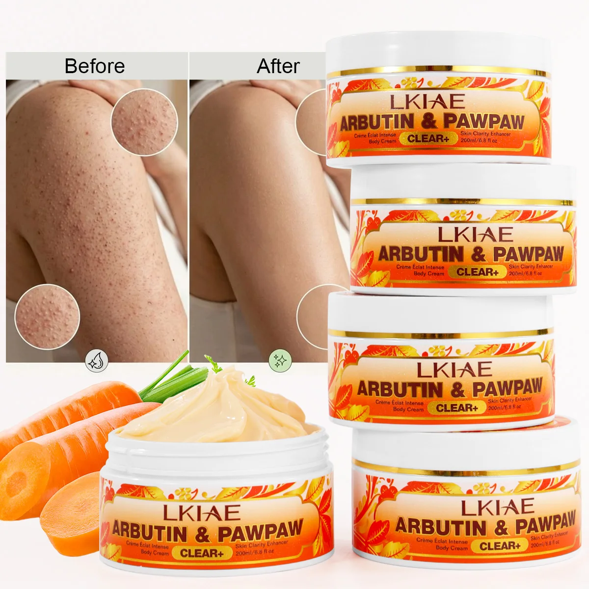 AILKE-Crème pour le visage blanchissante anti-rides au carotène naturel, éclaircissante, nourrissante, anti-âge, soins de la peau coréens,