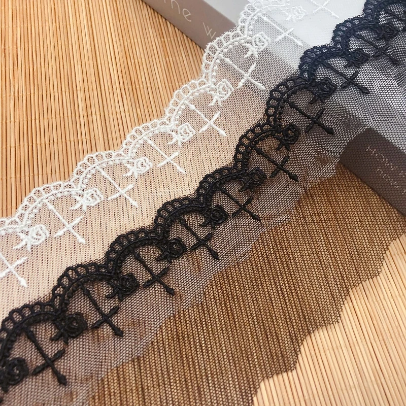 30Yards Exquisite White Black Lace Trims For Clothing Accessories Dress Sewing Applique Costume Lace Fabrics