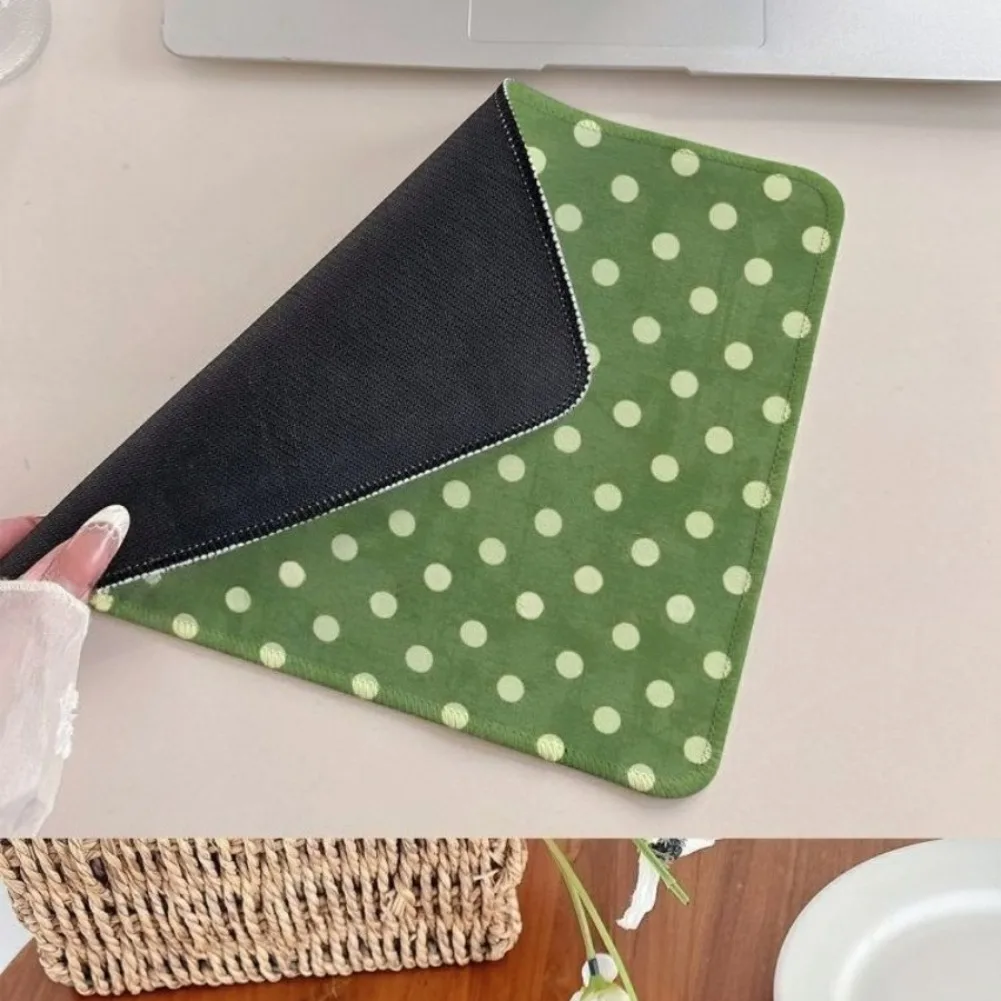 Retro Polka Dot Mouse Pad Simple Cup Pad Dining Pad Travel Portable Laptop Anti Slip Office Computer Wrist Pad Gaming Accessorie