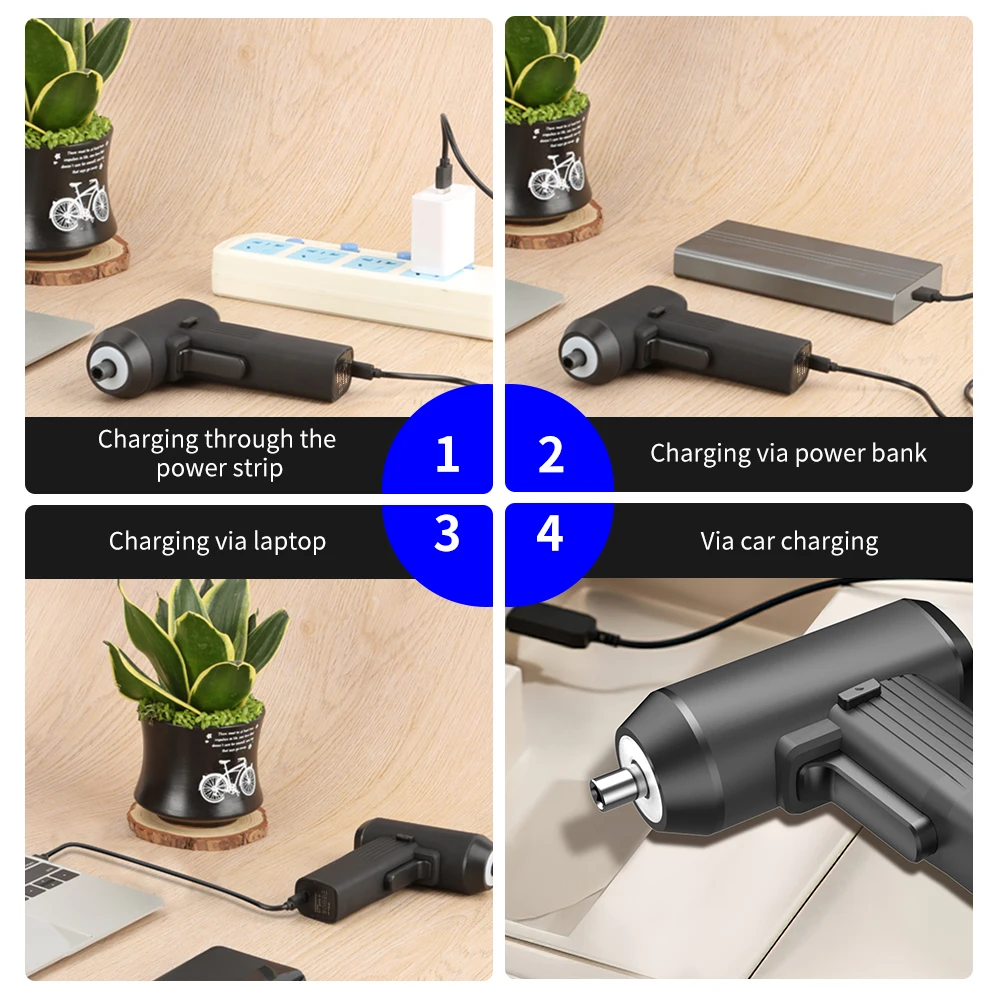 Thuật Điện 1300MAh Pin Sạc Li-ion Bộ Tua Vít 30 Chiếc S2 Bit 3 Mũi Khoan HSS Khoan Điện Cho tự Làm Công Việc