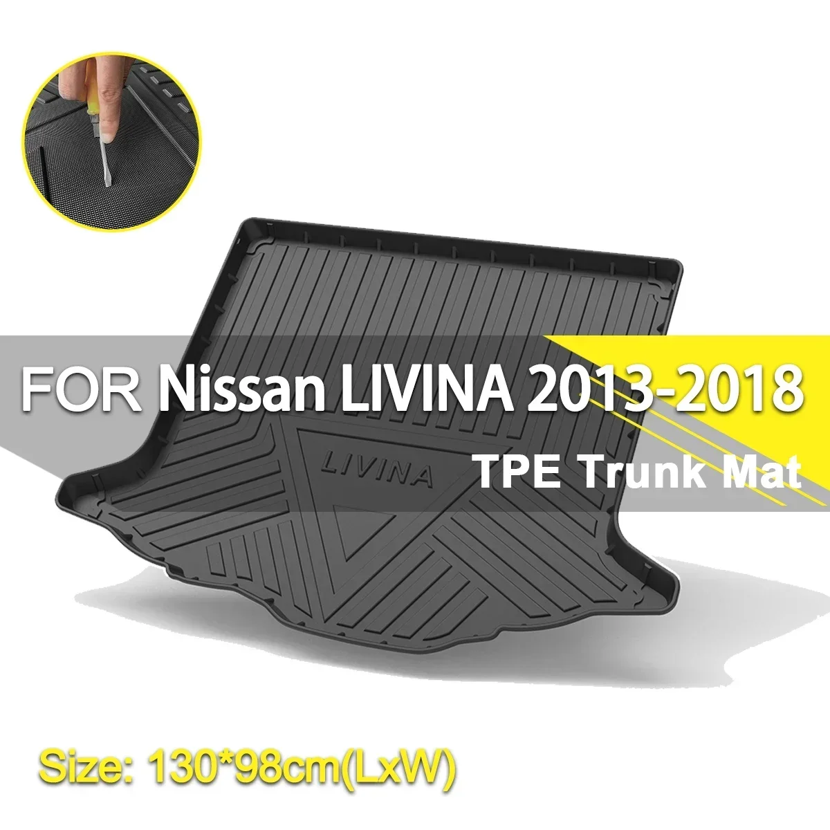 

Car Rear Trunk Cover Mat Waterproof Non-Slip Rubber TPE Cargo Liner Accessories For Nissan LIVINA 2013-2018