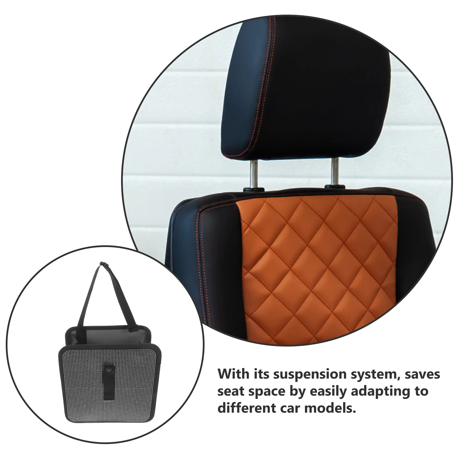 

Foldable Trash Car Seat Organizer White Waterproof Leak Proof Purse Holder For Car Storage Box Caravan Waste Holder