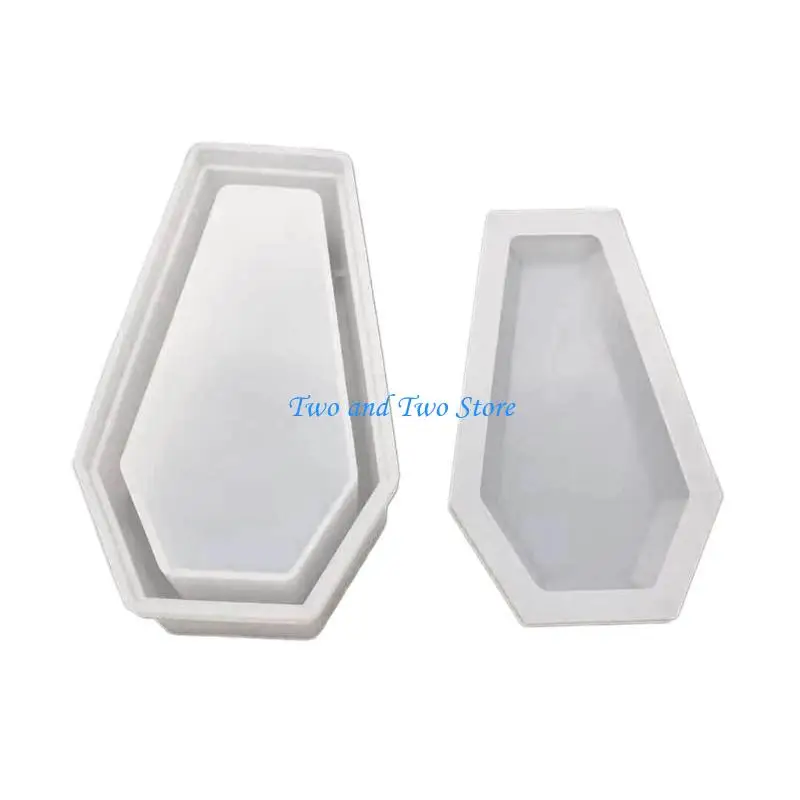 HX6F Resin Crystal Epoxy Mold Coffin Trinket Box Silicone Mould Halloween Gothic Container DIY Crafts Making Tools
