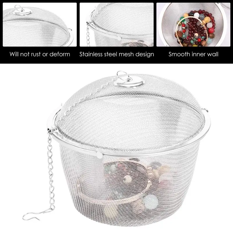 

Stainless Steel Jewelry Cleaner Basket With Lock And Hook Jewelry Steam Cleaner Solution For Ultrasonic Machine