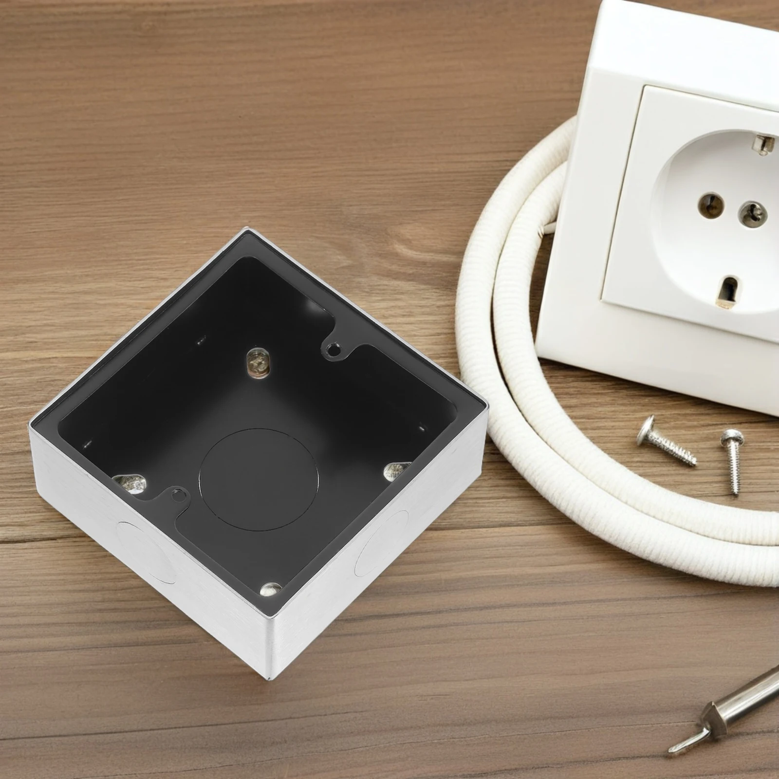 

Stainless Steel 86 Type Wall Switch Multi-Function Surface Mount Electrical Junction Outlet Dustproof Connector Home Office