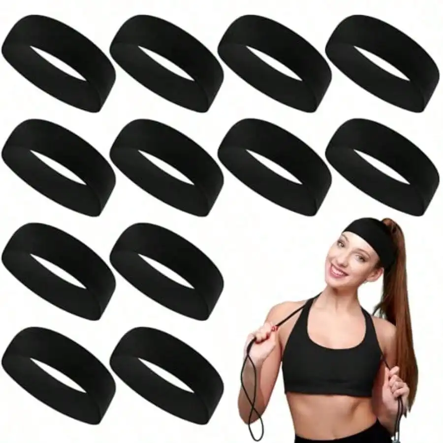 

Sport Headbands For Women Elastic Soft Fabric Hair Bands Sweatbands For Yoga Gym Running Workouts Daily Use Black