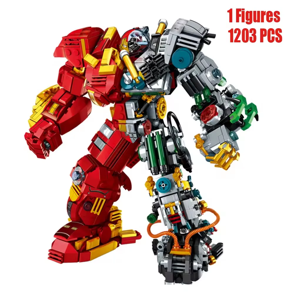 Super Iron Mecha Robot Perspective Building Blocks War Armor Heroes Figures Weapons Bricks Model Toys Warrior For Boy Children