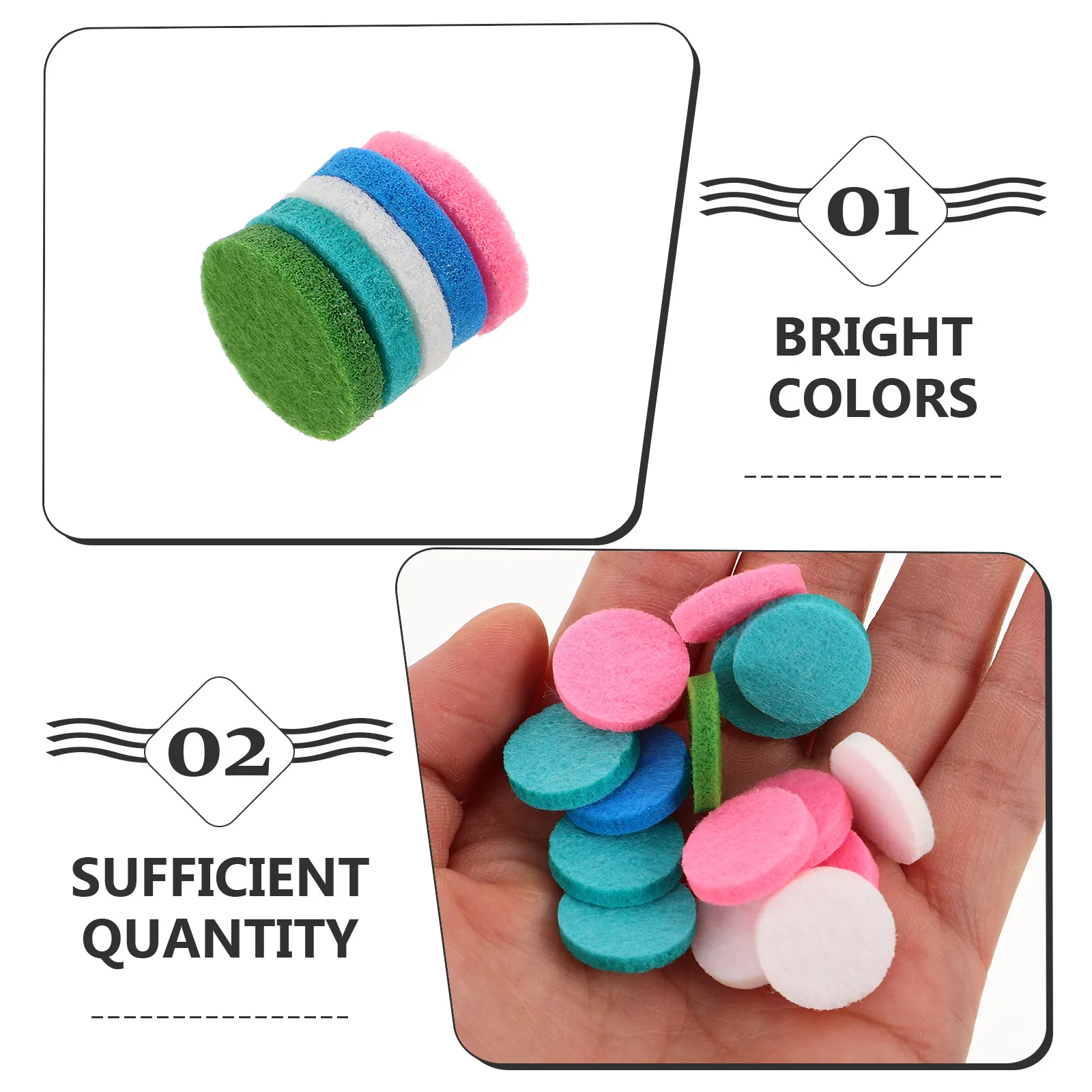 50Pcs Essential Oil Fiber Cotton Pads Round Refill for 25Mm Locket Aromatherapy Bracelet Car Vent Diffuser Accessories - view 2