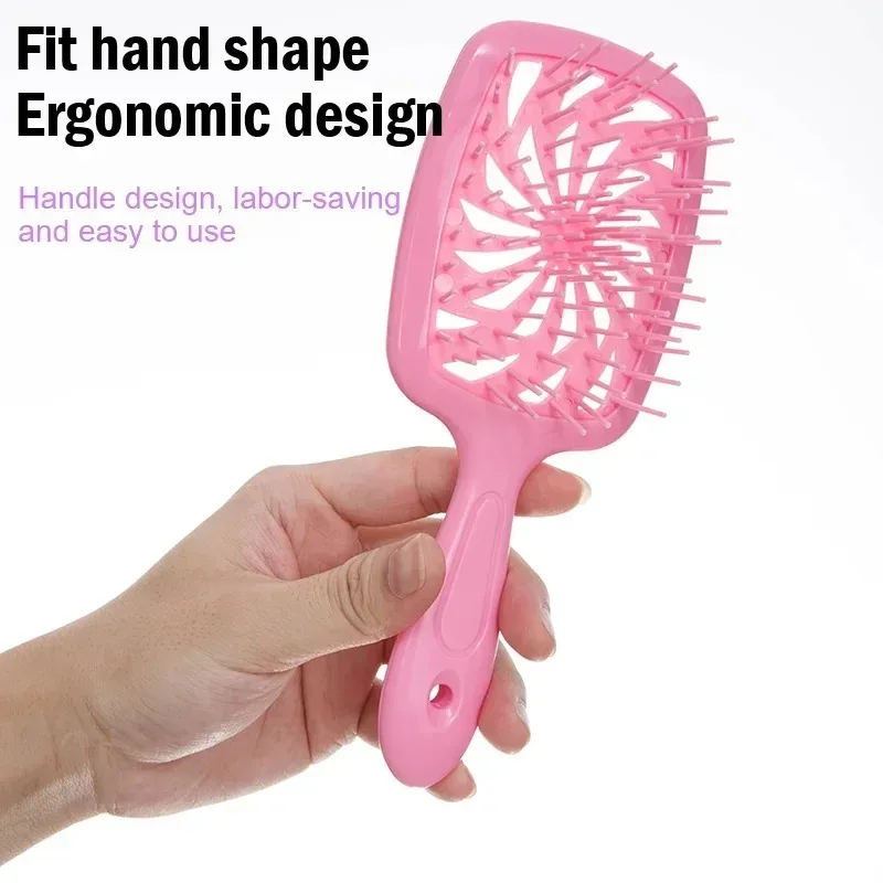 Detangling Hair Brush Women Tangled Hair Comb Windmill Hollow Out Scalp Massage Combs Wet Curly Hair Brushes Barber Styling Tool