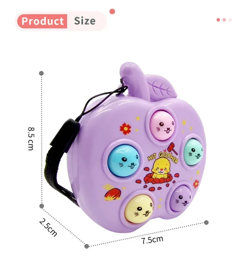 Creatieve Macaron Kleur Whack-a-mole Grappig Speelgoed Anti-Stress Mechanische Whack-a-mole Spel Speelgoed Leuke Sleutelhanger Hanger