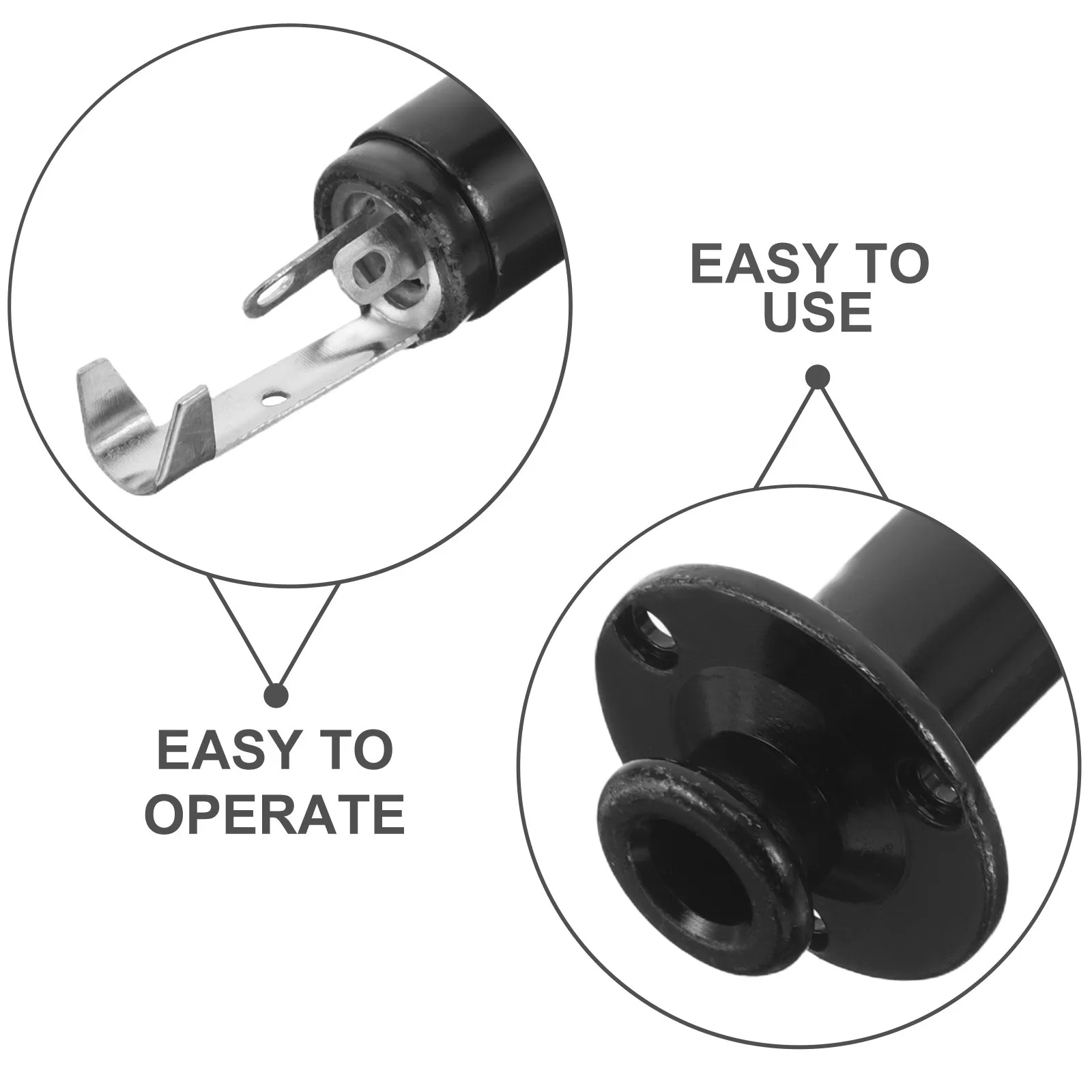 1Set Acoustic Guitar Strap Button Endpin Jack Socket Threaded Replacement Stereo Output Jack Connector for Electric Bass Guitar