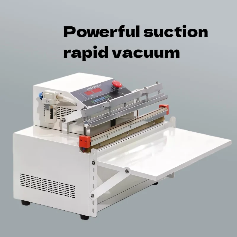 

500 External Vacuum Packaging Machine Industrial Large Pump Dual Nozzles Auto Shut Off Emergency Stop Switch