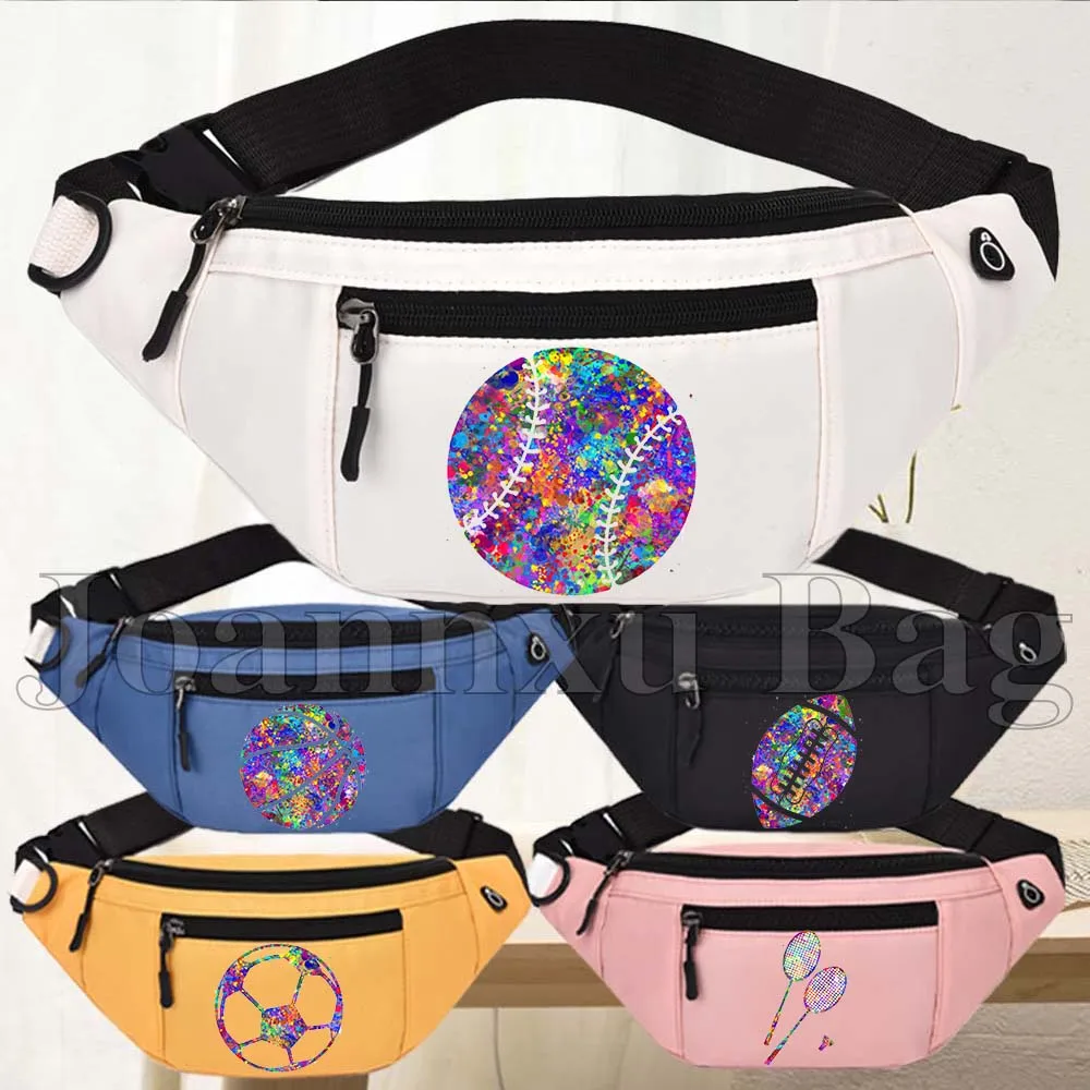 

Baseball Football Ball Badminton Rackets Volleyball Basketball Soccer Fanny Pack Sports Waist Phone Bag Pack Belly Chest Bags