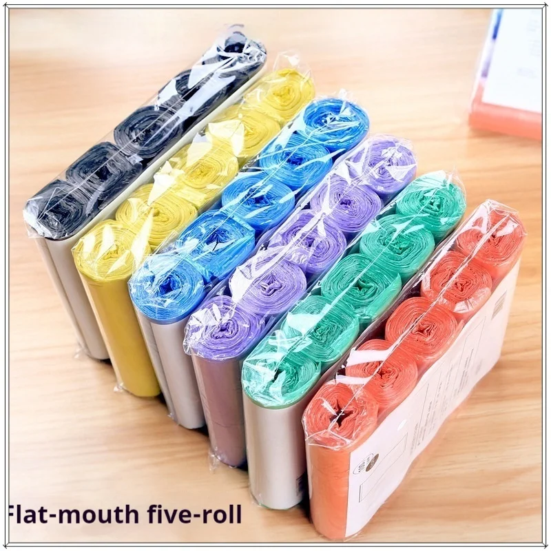 5 Rolls 1 pack 100Pcs Household Disposable Trash Pouch Kitchen Storage Garbage Bags Cleaning Waste Bag Plastic Bag