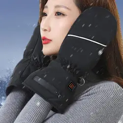 Guanti riscaldanti da sci con batteria da 2600mAh inverno uomo donna guanti termici da Snowboard guanti caldi impermeabili guanti da sci