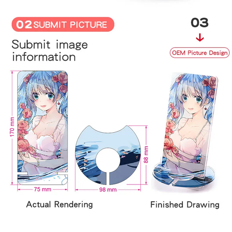 Custom Acrylic Phone Standee Anime Game Figure Clear Model Cartoon Plate Home Desk Decor Transparent Stand Sign For Fans Gifts