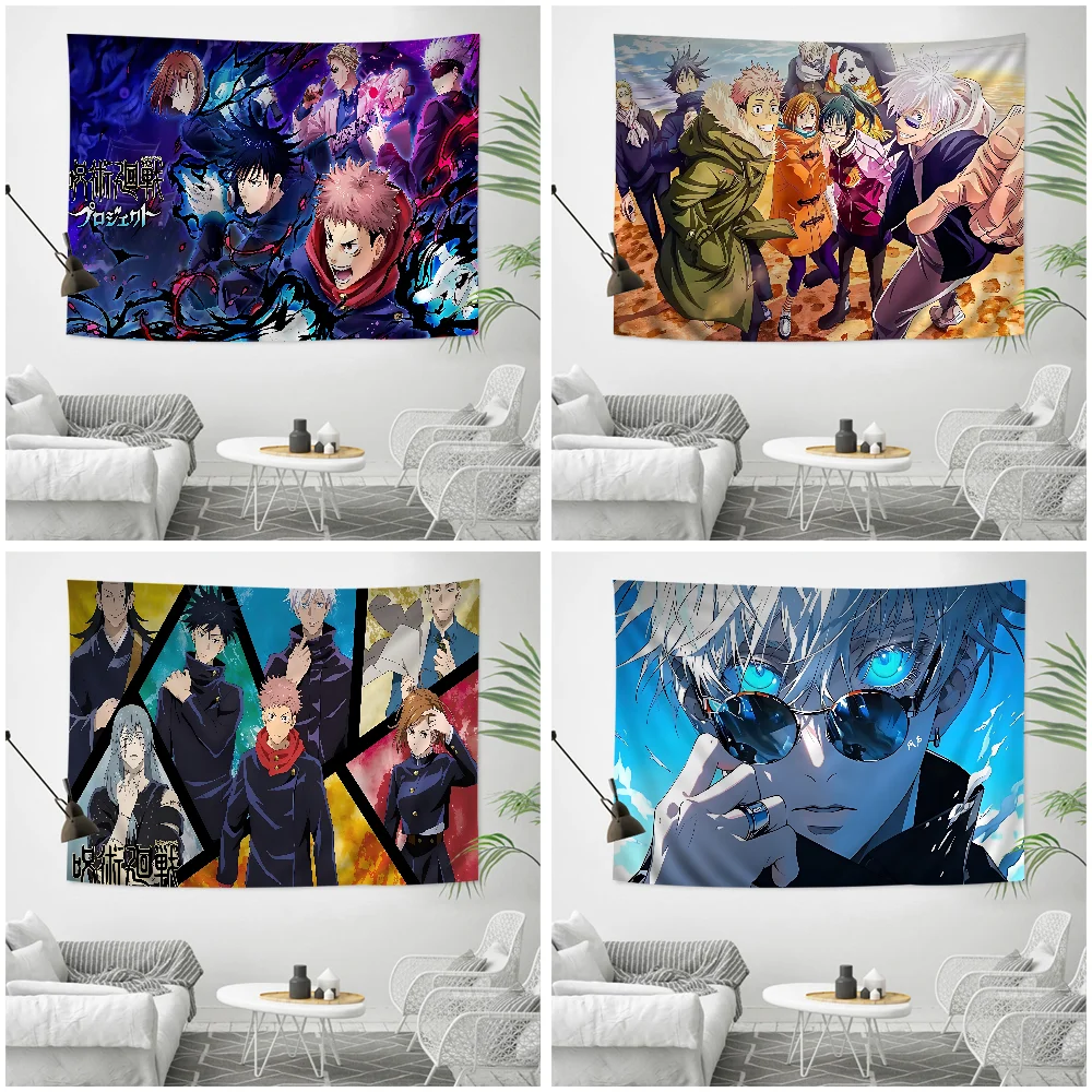 Anime J-Jujutsu K-Kaisen Wall Tapestry Bohemian Wall Tapestries Mandala Wall Hanging Home Decor