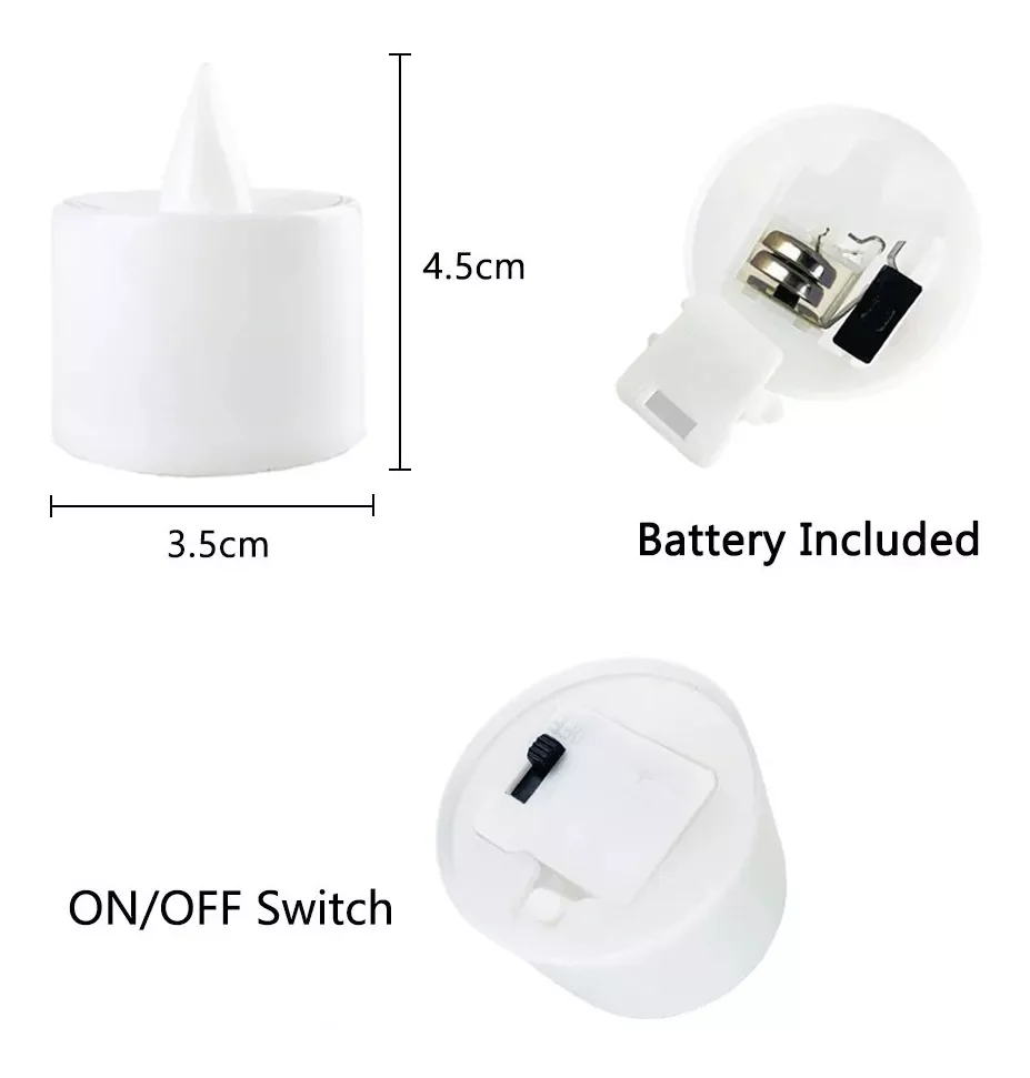 Bougie LED alimentée par batterie, fausse bougie à thé sans flamme, pour mariage, fête d'anniversaire, décoration de la maison, chandelier