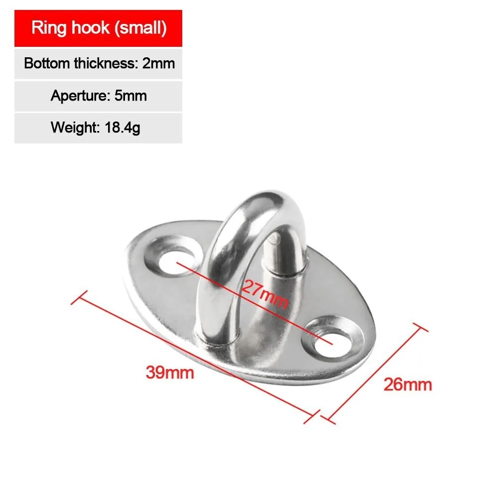 1Pcs New Pad Eye Wall Hook U/J-Shaped Stainless Steel Ceiling Mount Hanger Plate Deck Fixed Door Buckle for Fan Lamp