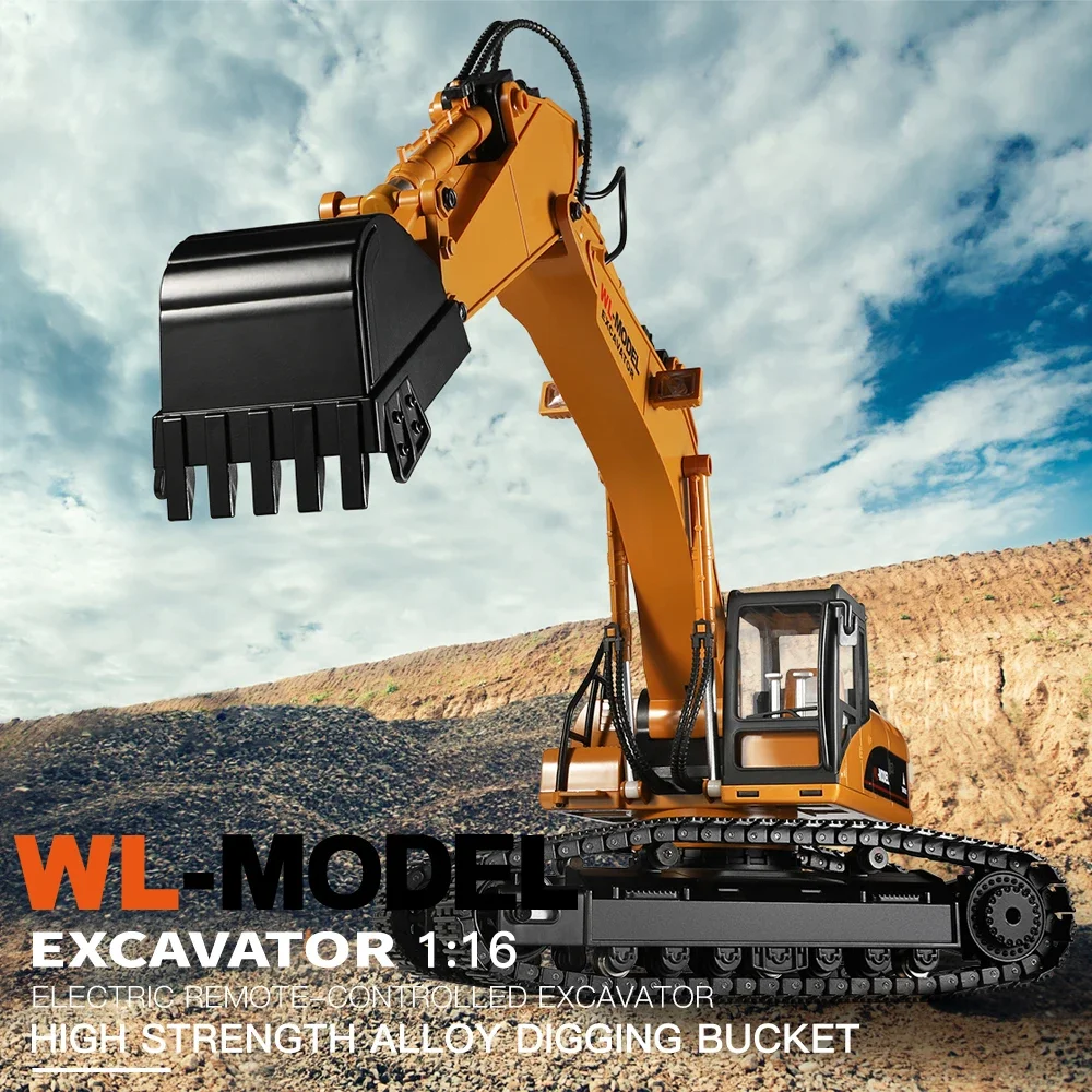 

2024 1/16 Scale WLtoys 16800 Radio Control Excavator Model 2.4GHz With Stimulation Sound And Smoker Effects Brithday Gift