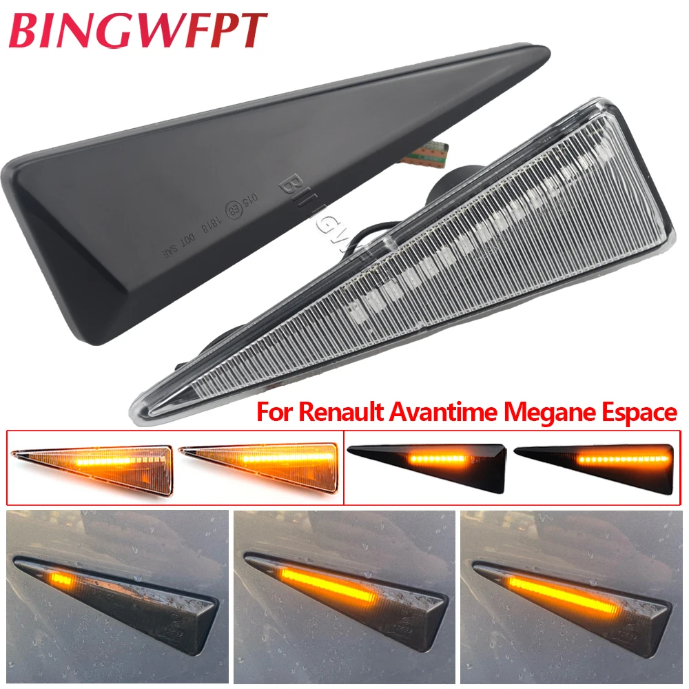 2 חתיכות Led דינמי צד מרקר הפעל אות אור עבור רנו מגאן MK2 CC Espace MK4 סניק MK2 רוח Avantime תאליה 2