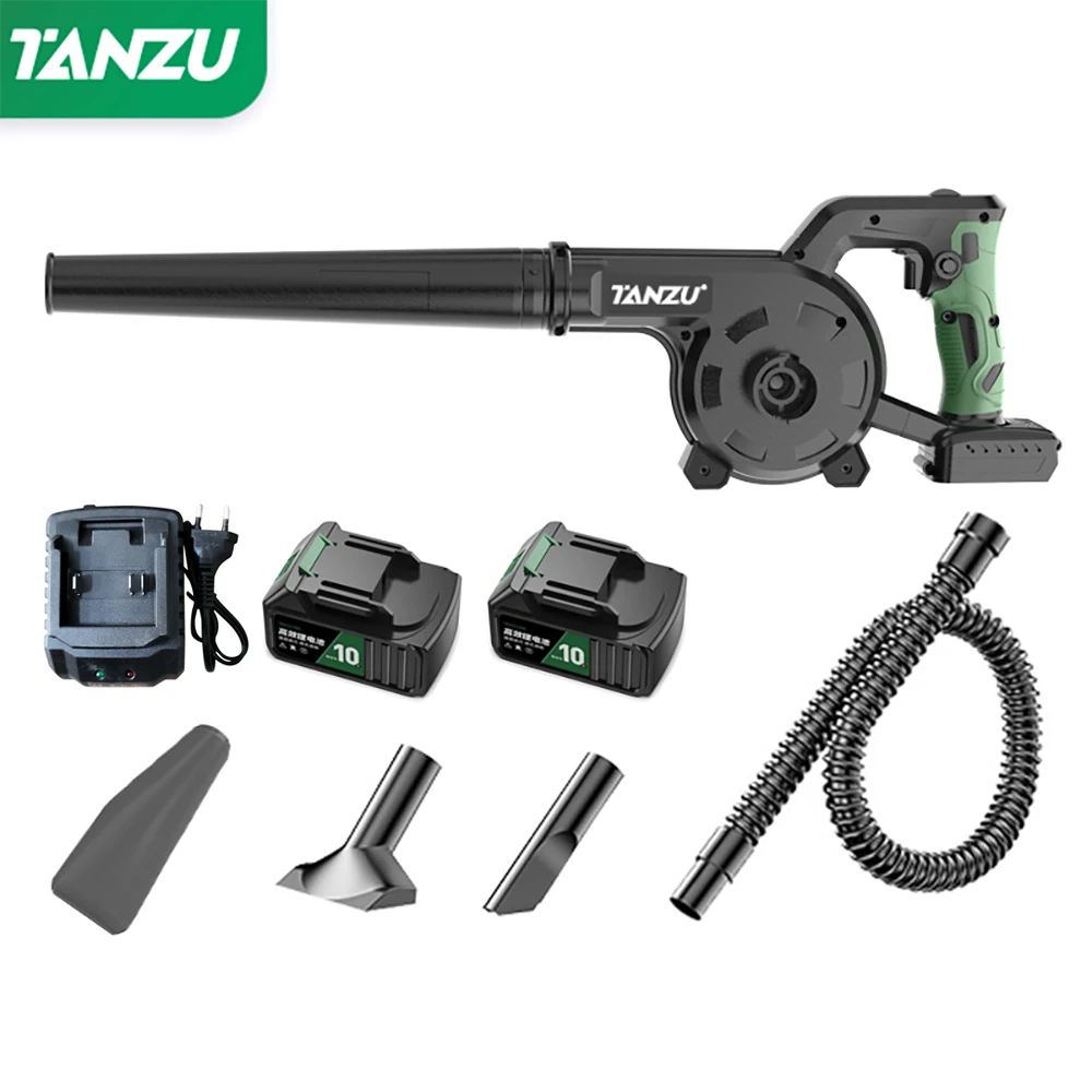 21V Garden Cordless Blower Brushless Motor Electric Vacuum Clean Adjust Speed Hand Operat Power Tool Battery For Dust Blowing