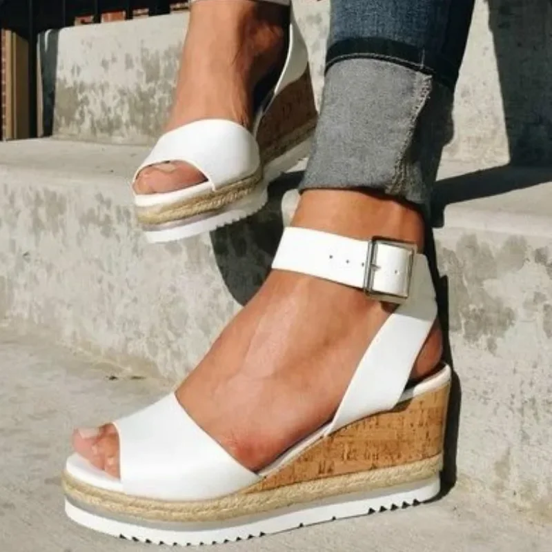 Kliny buty dla kobiet sandały Plus rozmiar wysokie obcasy letnie buty 2020 Flip Flop Chaussures Femme sandały na platformie 2020