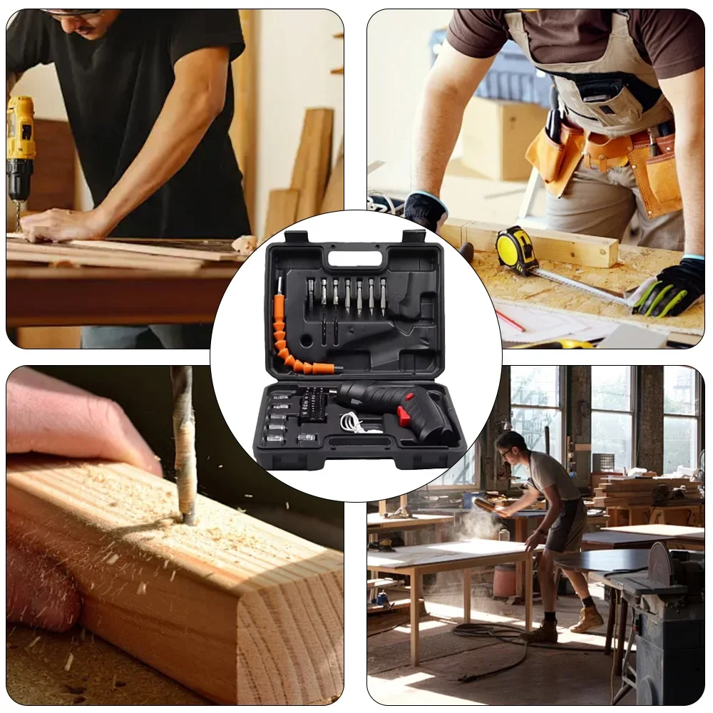 Electric Screwdriver Battery Rechargeable Cordless Screwdriver Powerful Impact Wireless Screwdriver Set Mini Drill Power Tools
