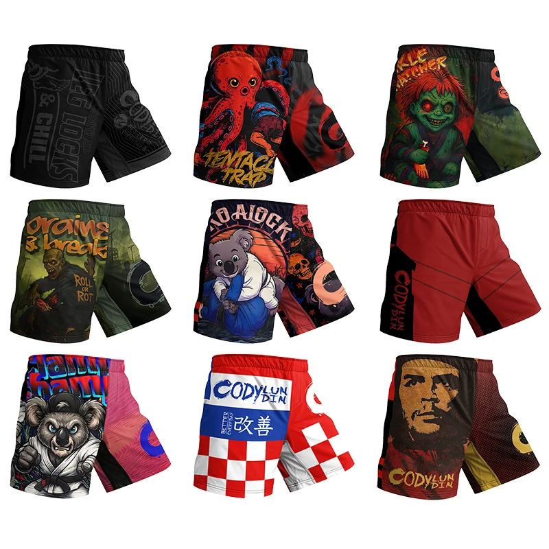 

Cody Lundin Men Wrestling Fight MMA Shorts Sports Breathable Boxing Training kickboxing Muay Thai Shorts With Rubber Wasitband