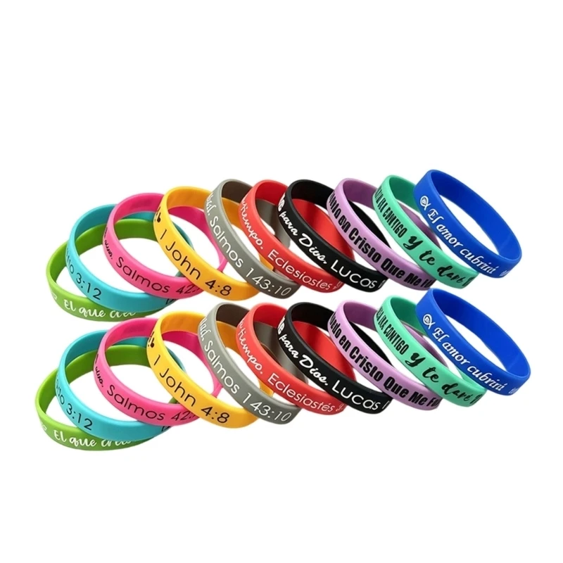 96BA 20er-Pack Armbänder, gemischtes Phrasen-Armband-Set mit weichen, flexiblen Bändern für sportliche Aktivitäten – Detail 9