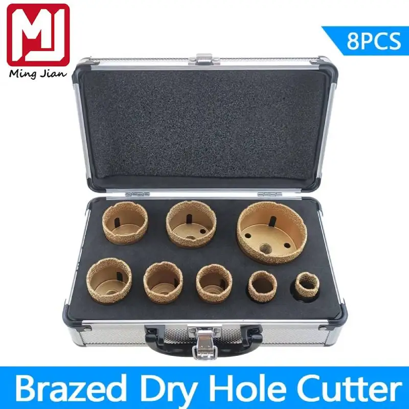 

8 Pcs Dry Drill M14 Thread Brazing Hole Saw Set Porcelain Tiles Crowns Granite Marble vitrified tile Drill Bits Tools