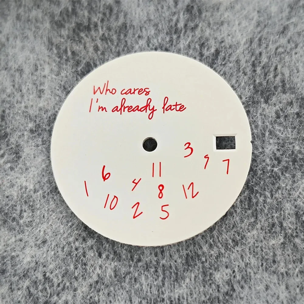 28.5mm Modified Watch Face DIY Watch Dial Fits NH35/NH36 Movement Who Cares Lt's Already Late Watch Accessories