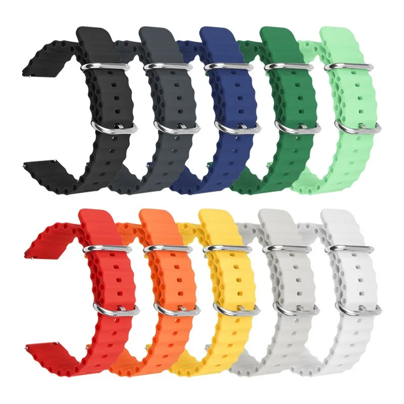 

20mm 22mm Quick Release Spring Bar Silicone Universal Staight End Multiple Colors Smart Watch Band Strap Fits for RLX SKX Watch