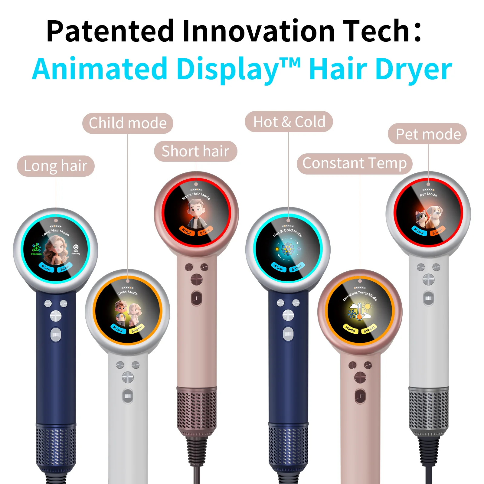 Manufacturers Hair Dryer 110000 RPM BLCD Animated LCD Screen Ionic Blow Dryer Personal Care Appliances Hair Styling Hair Dryer