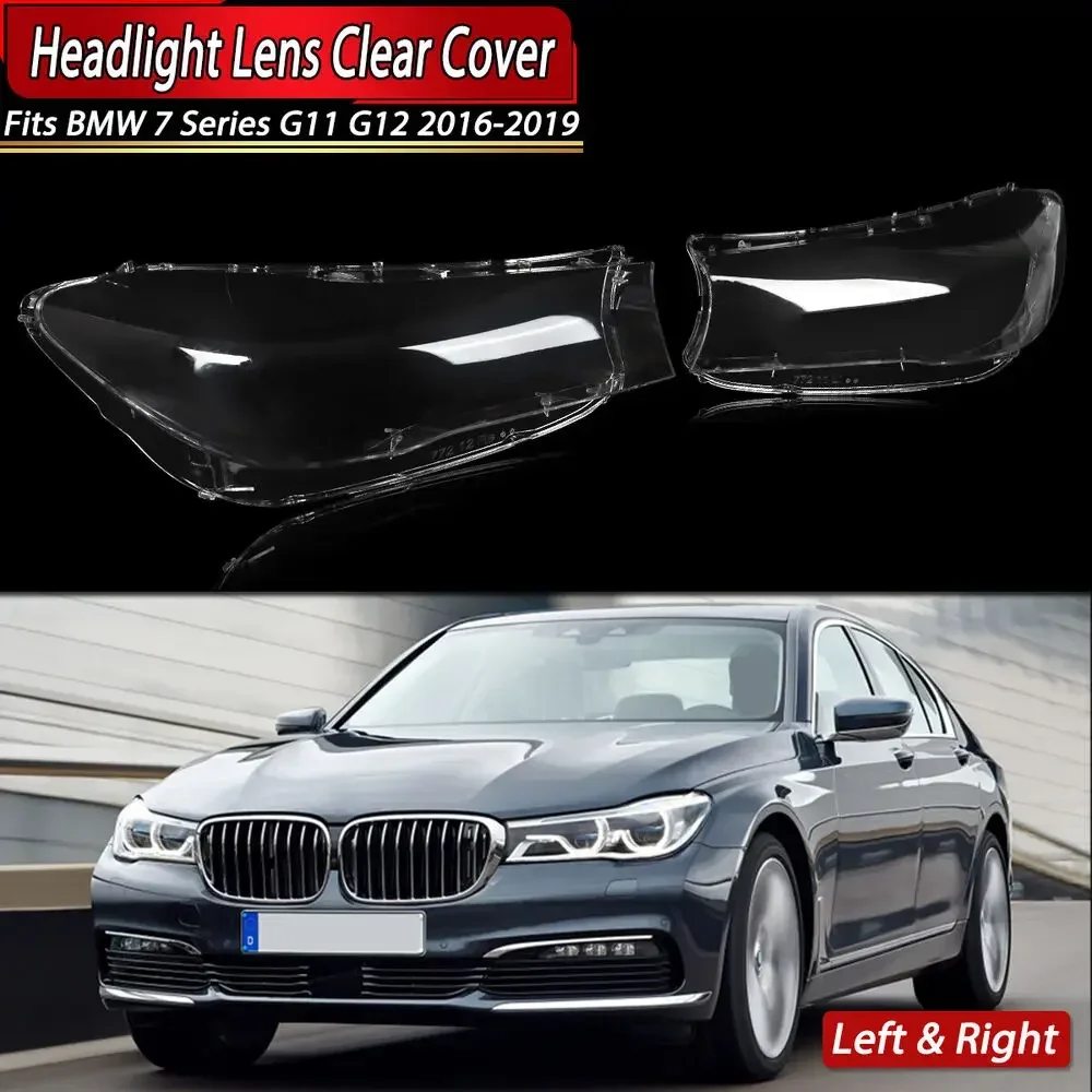 Headlight Lens Plastic Cover Shell For BMW 7 Series G11 G12 2016-19 Auto Shell Headlamp Lampshade Shell Cover Transparent