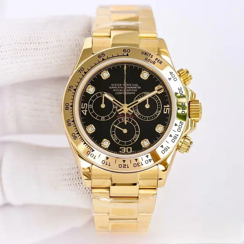 2025 Hot Gold Panda Daytona Series Fully Automatic Mechanical Movement Men’s Luxury and Noble Watch