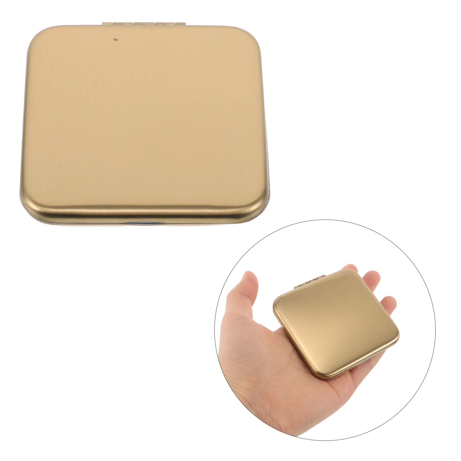 

Portable Makeup Mirror Mini Folding Double Sided for Purse Stainless Steel Pocket Travel