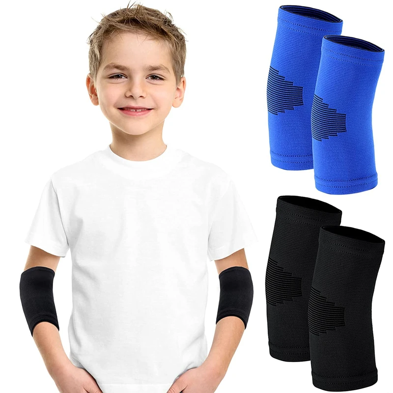 

1 Pair Kids Elbow Support Pads Knit Compression Arm Sleeves Gym Elbow Protector for Boys Girls Teenagers Tennis Basketball Sport
