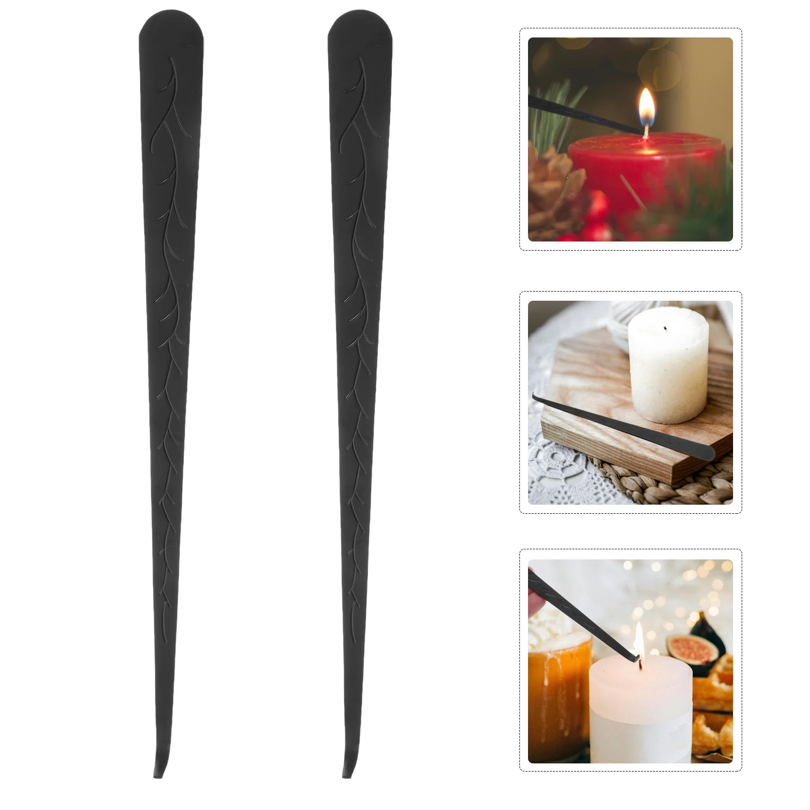 

2pcs Wick Hooks Stainless Steel Snuffer Hook For Safe Extinguishing Black Accessories Lampwick Hooks