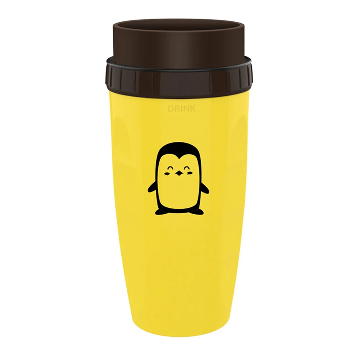 

French Twist Cup, Cold Drink Coffee Juice Cup, Portable Plastic Insulation, Coffee Straw Cup Penguin