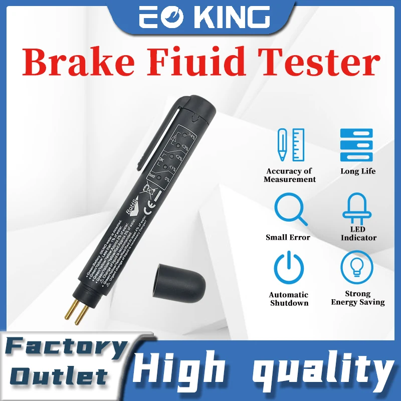 Test Pen, Car Brake Oil Tester, 5 LED Lights Display, Oil Quality Testing Tool, Brake Fluid Detector