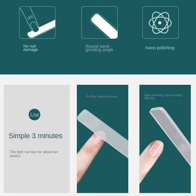 مبرد أظافر طحن الأظافر مادة خفيفة أسفل تلميع طحن الرمال نانو الزجاج ملف الأظافر ختم فرك قطعة أثرية خاصة