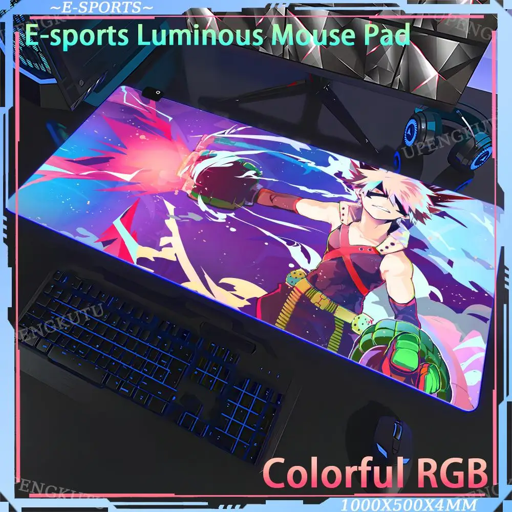 Mouse Gaming M_my_Hero_Academia desk accessories Computer desk pad Gaming keyboard pad Game console mechanical desk RGB