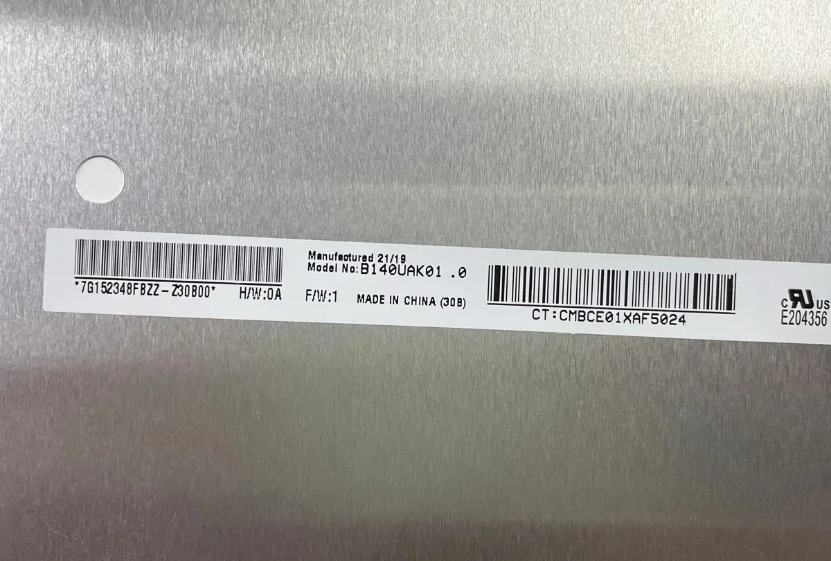 

B140UAK01.0 1920x1200 Laptop LCD Touch Screen 14.0 inch