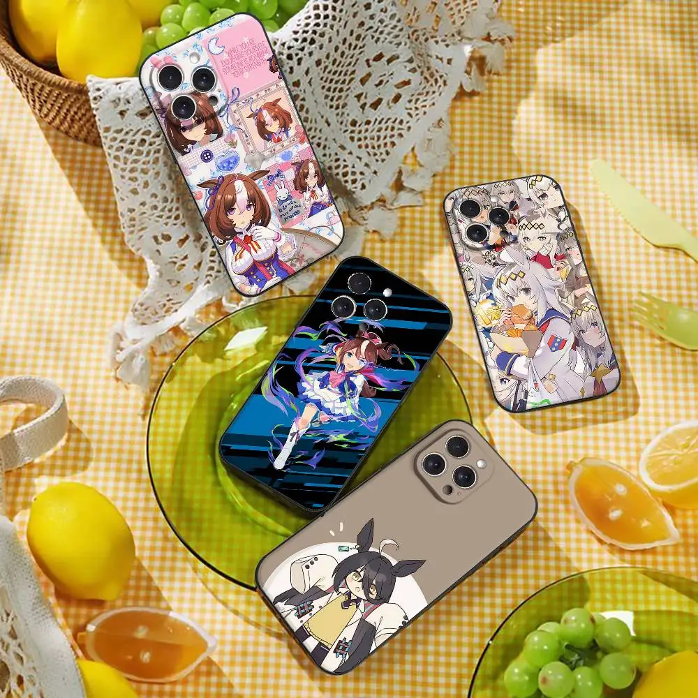 

Anime U-Umamusume Pretty Derby Phone Case Black Shell For IPhone 17/16/15/13/14 Pro Max/ 11Plus/X/Xr/Xs Max/12mini Compatible M